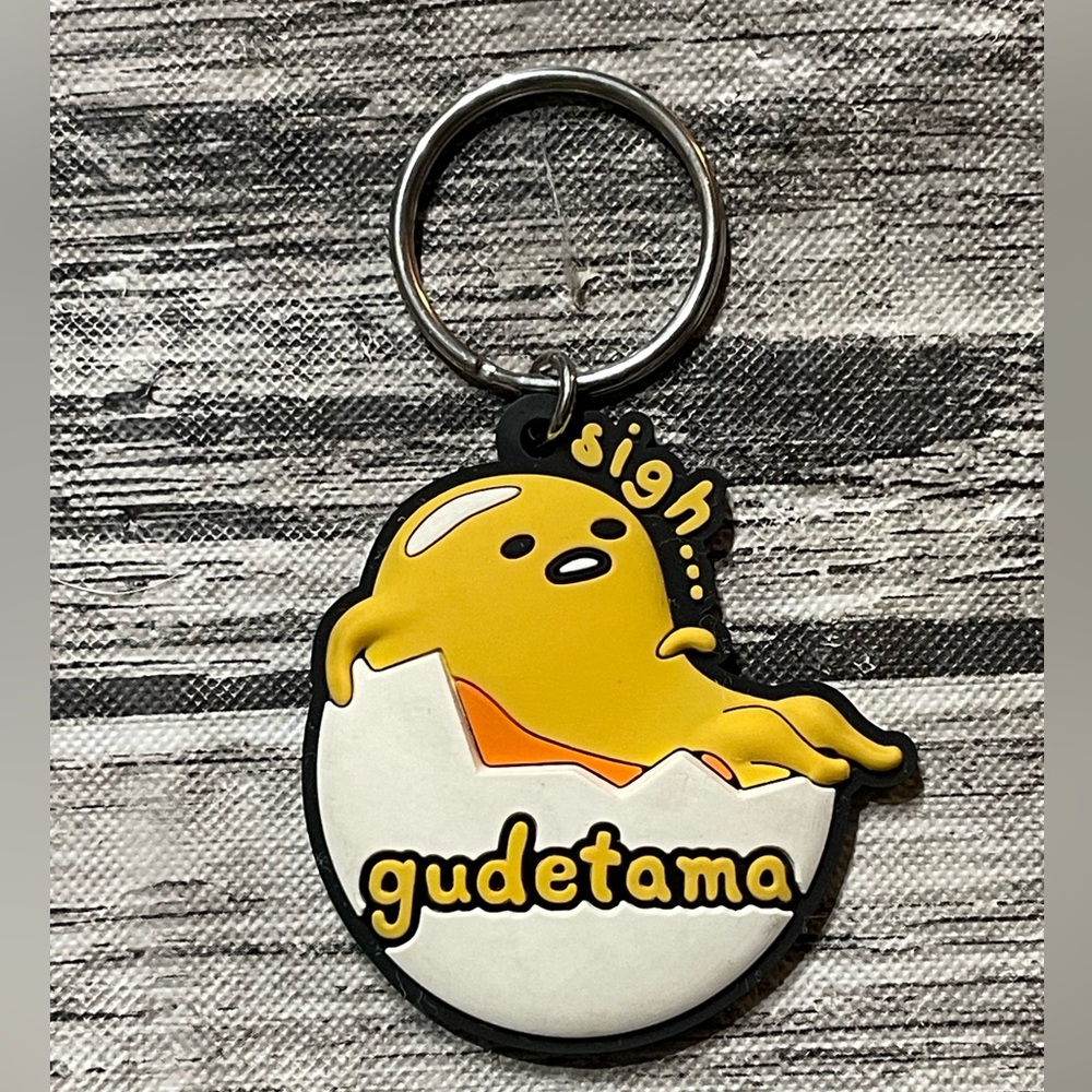 Sanrio Gudetama Lazy Egg Silicone Keychain Excellent Condition